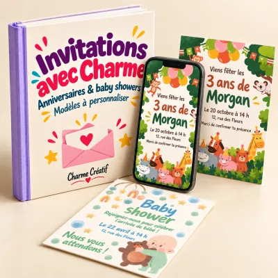 Invitations avec Charme - collection d'invitations éditables
